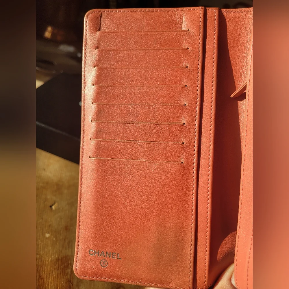 CHANEL Quilted Patent Leather Wallet